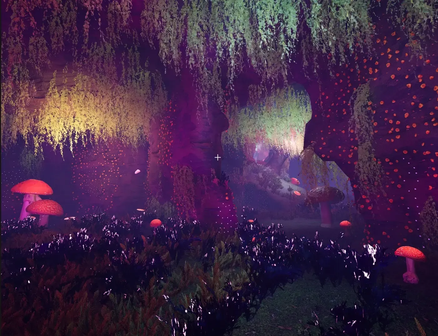 Mushroom voxel cave
