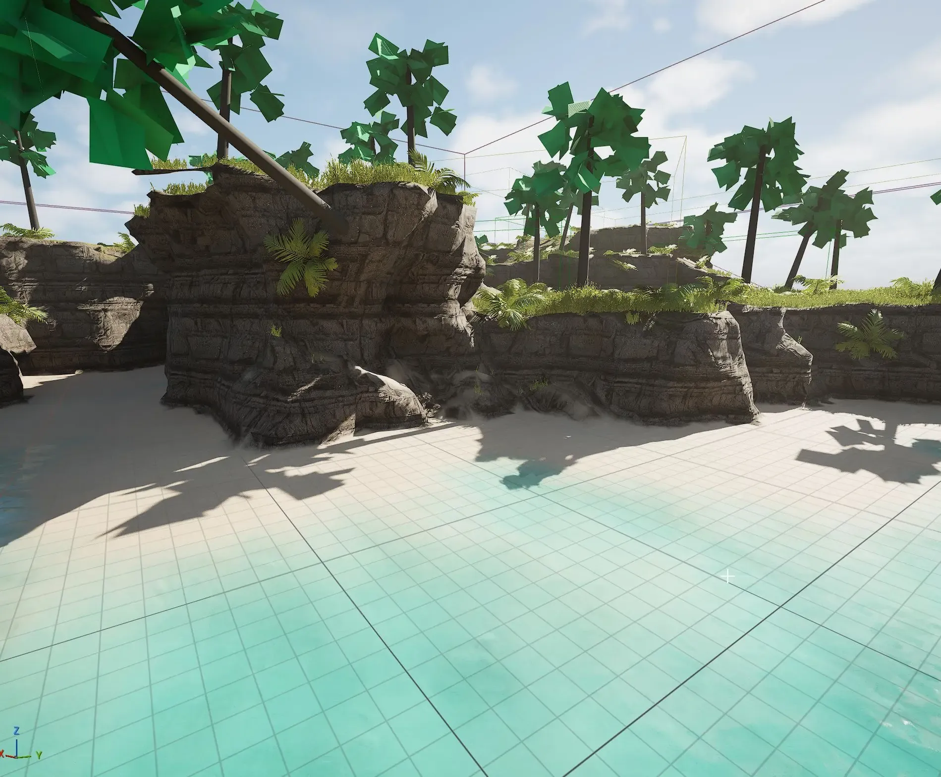 Generated voxel island in the editor
