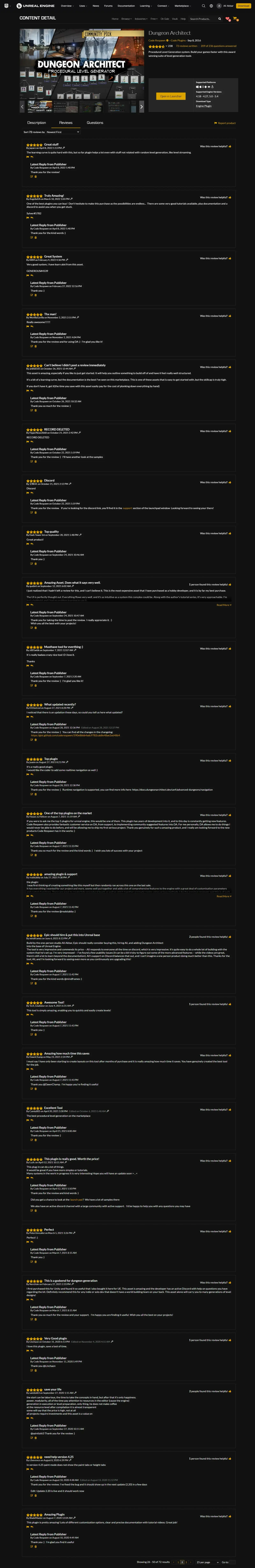 Archived Unreal Marketplace reviews, page 2