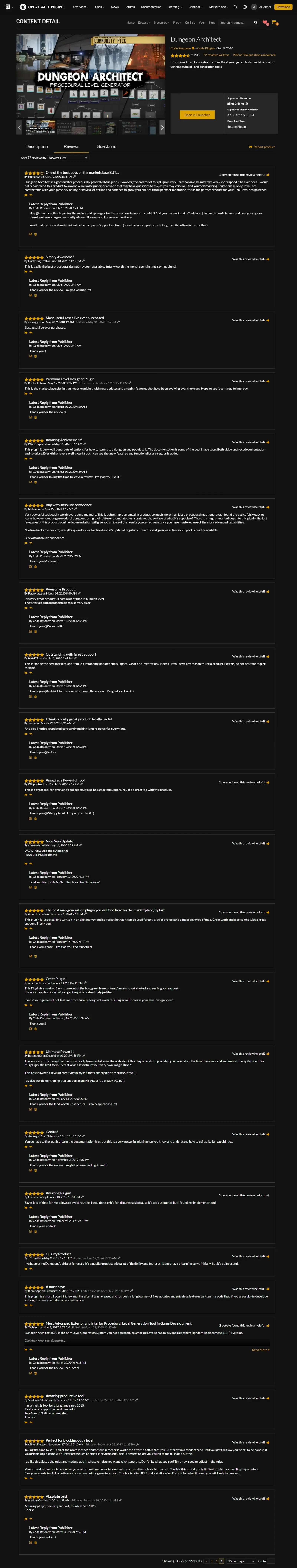 Archived Unreal Marketplace reviews, page 3