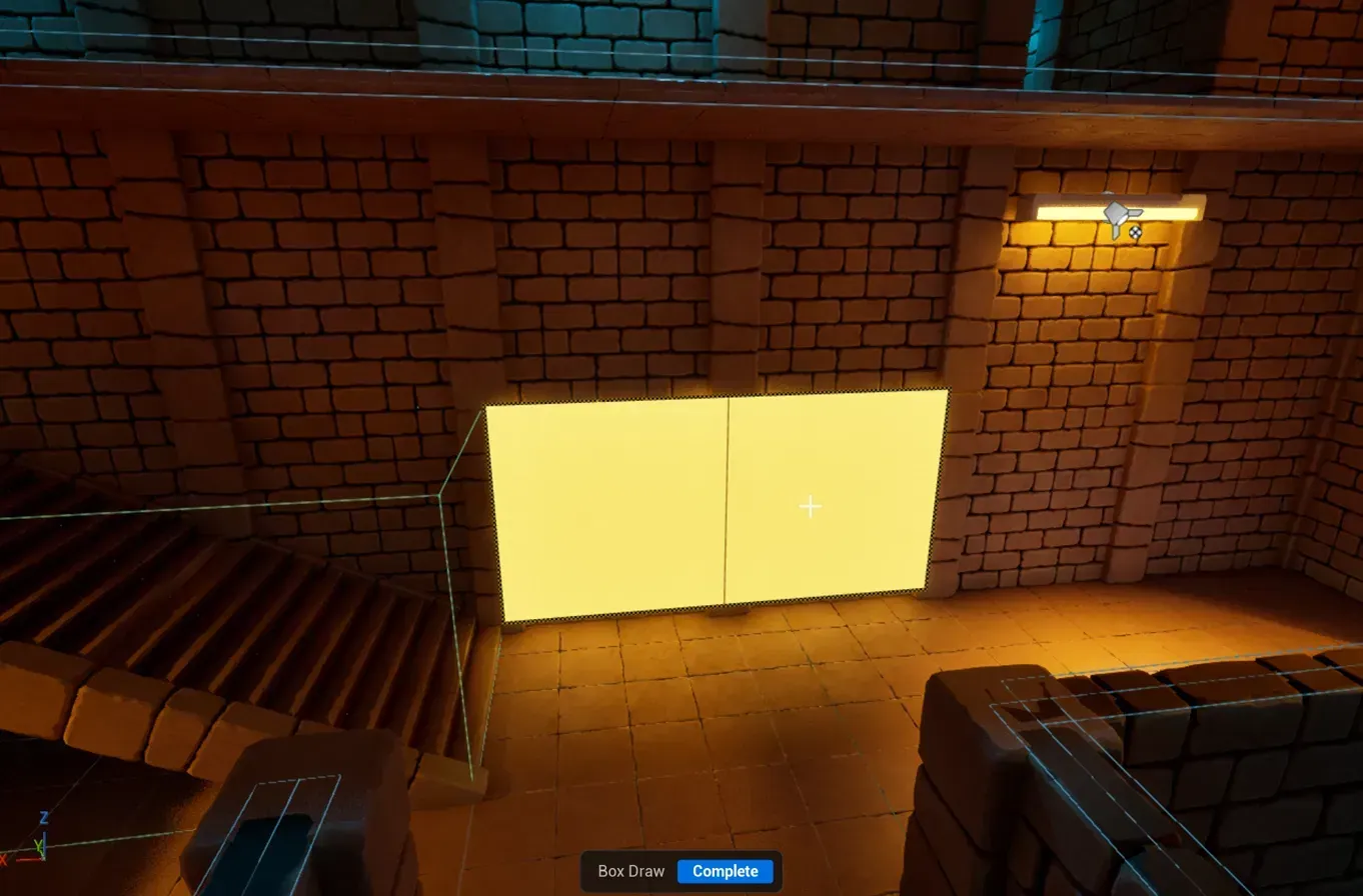Drawing a rectangle on a dungeon wall with the Box Draw tool