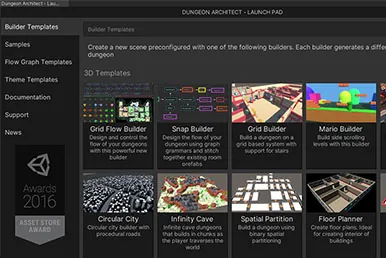 Dungeon Architect Launch Pad — featured samples and themes